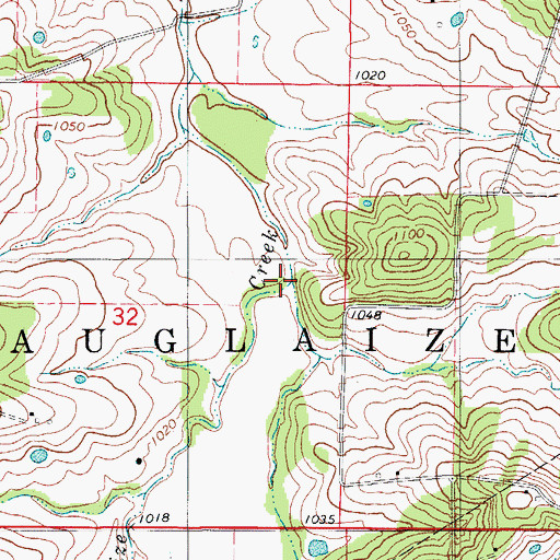 Topographic Map of Williamson Branch, MO
