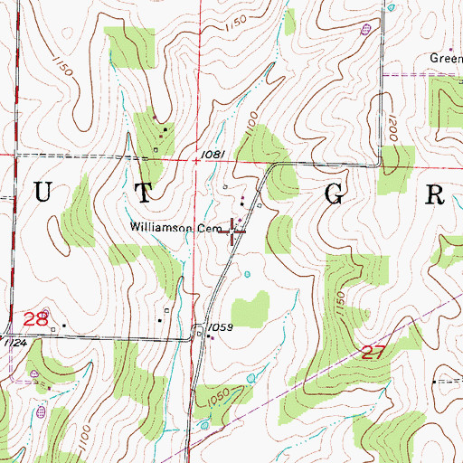 Topographic Map of Williamson Cemetery, MO