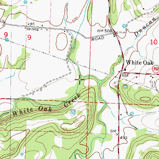 Topographic Map of North Fork White Oak Creek, AR