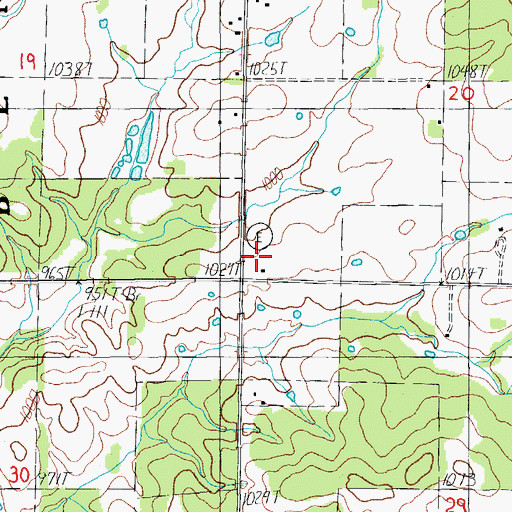 Topographic Map of Willow Grove School, MO