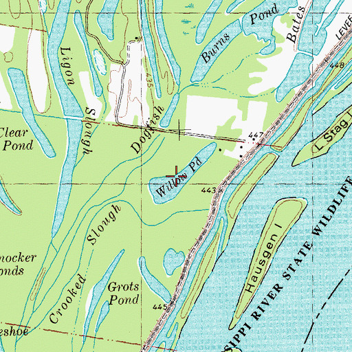 Topographic Map of Willow Pond, MO