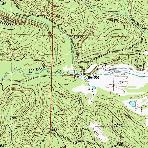 Topographic Map of North Prong Brush Creek, AR