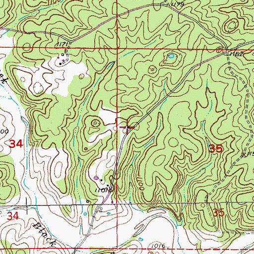 Topographic Map of Willow Springs School, MO