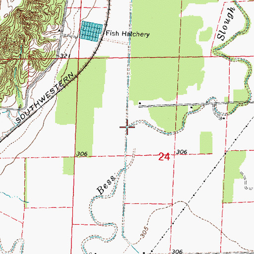 Topographic Map of Wilson Creek, MO