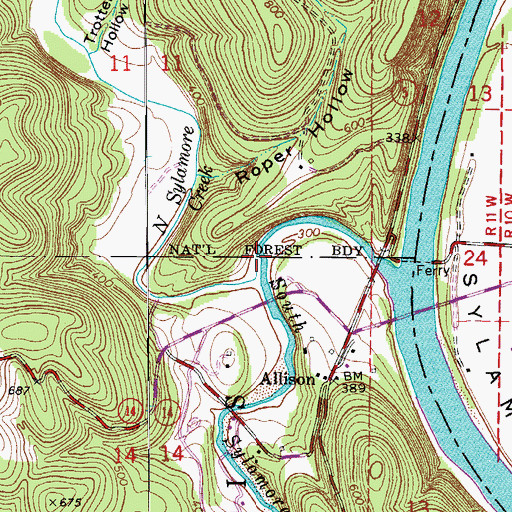 Topographic Map of North Sylamore Creek, AR