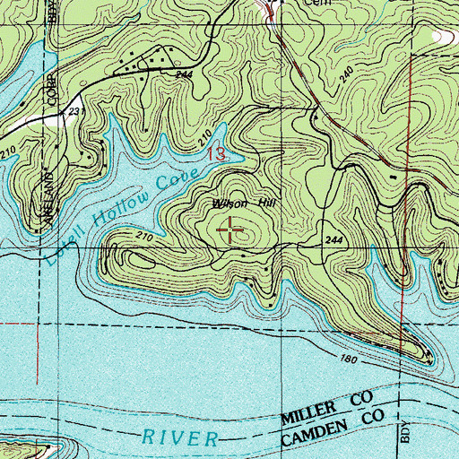 Topographic Map of Wilson Hill, MO