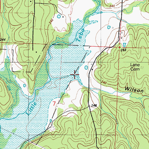 Topographic Map of Wilson Hollow, MO