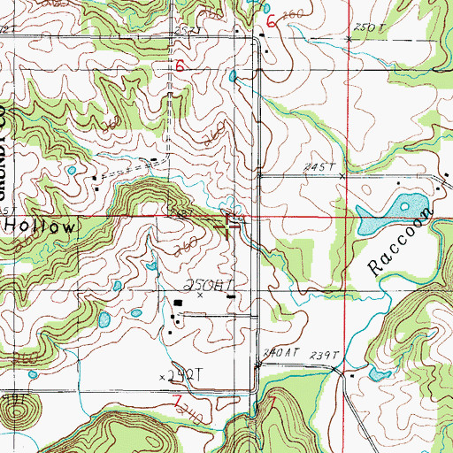 Topographic Map of Wilson Hollow, MO