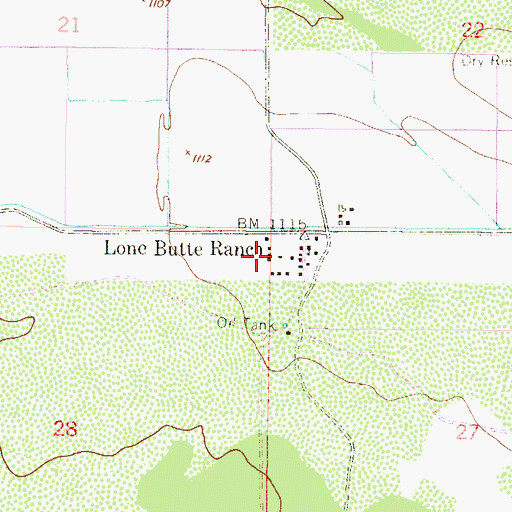 Topographic Map of Lone Butte Ranch, AZ