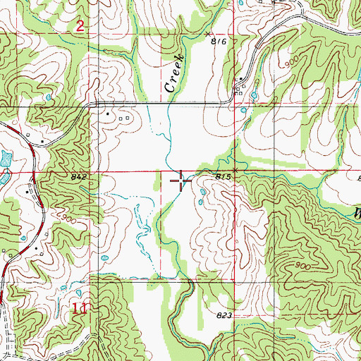 Topographic Map of Winkler Creek, MO