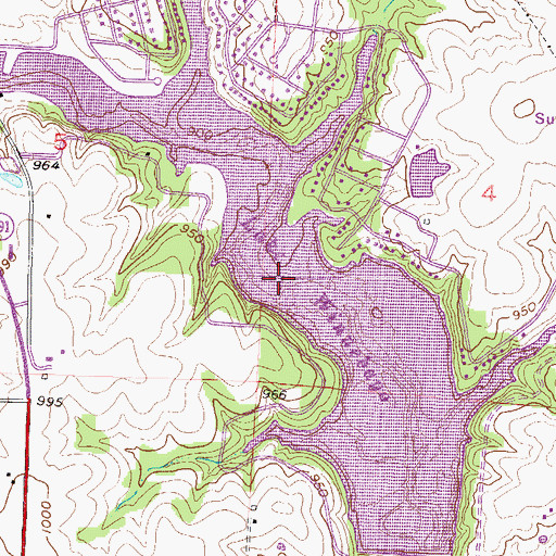 Topographic Map of Lake Winnebago, MO
