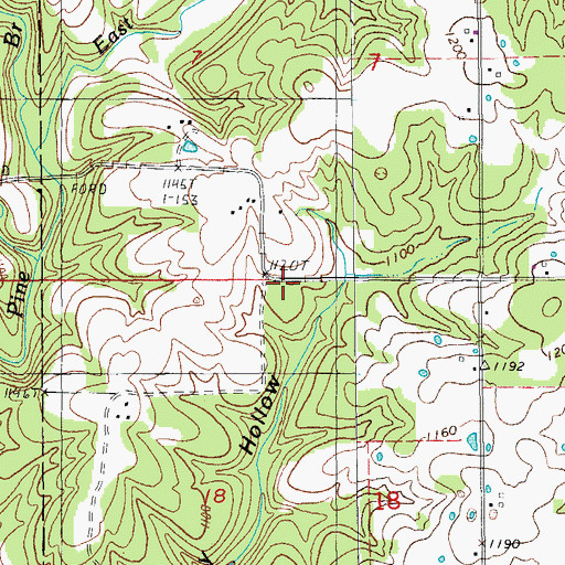 Topographic Map of Wofford School (historical), MO