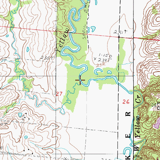 Topographic Map of Wolf Branch, MO