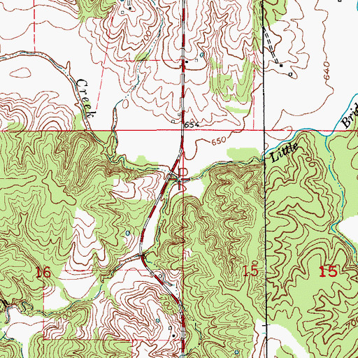 Topographic Map of Wolf Branch, MO