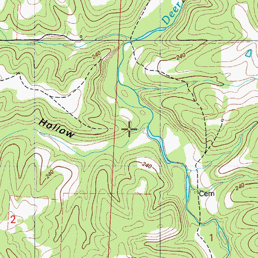 Topographic Map of Wolf Branch Hollow, MO