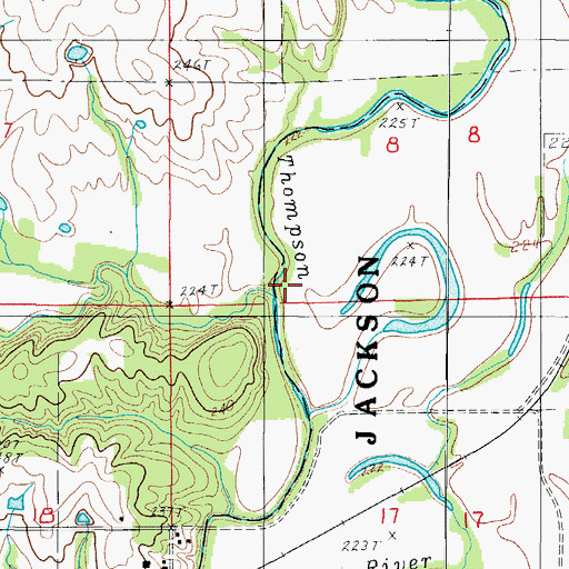 Topographic Map of Wolf Creek, MO