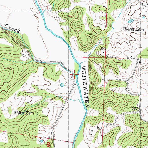 Topographic Map of Wolf Creek, MO