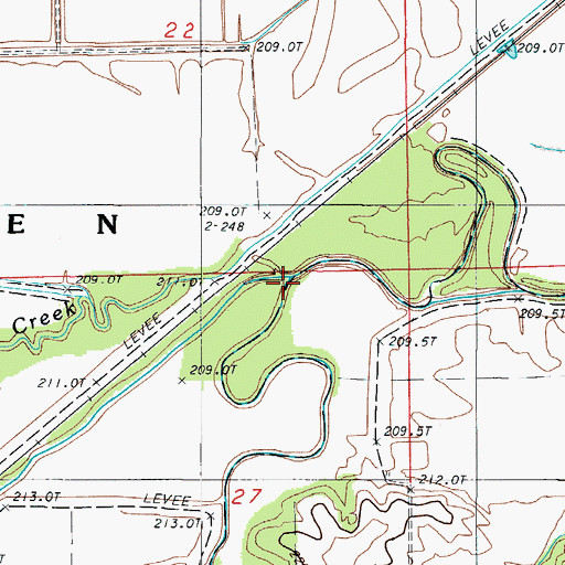 Topographic Map of Wolf Creek, MO
