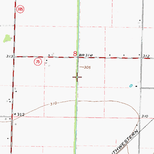 Topographic Map of Wolf Hole Lateral, MO