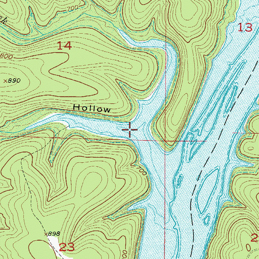 Topographic Map of Wolf Hollow, MO
