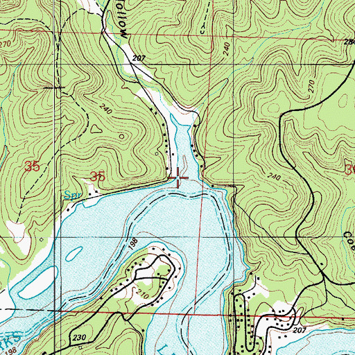 Topographic Map of Wolfpen Hollow, MO