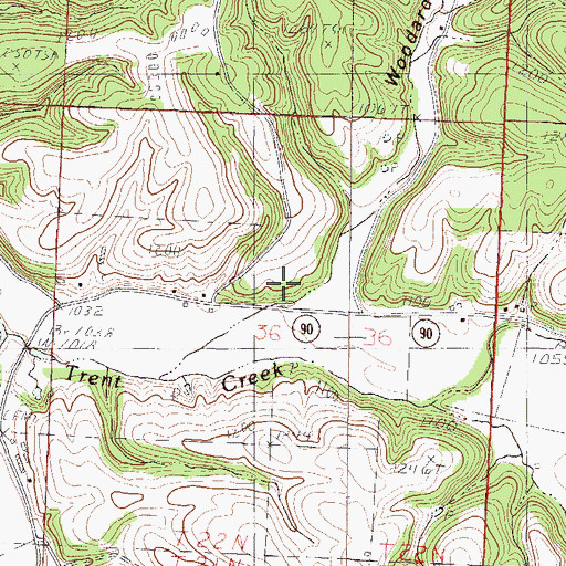 Topographic Map of Woodard Hollow, MO