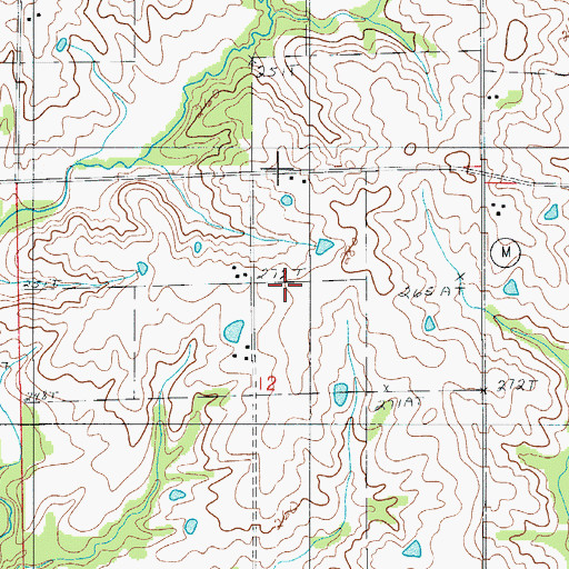 Topographic Map of Woodside School (historical), MO