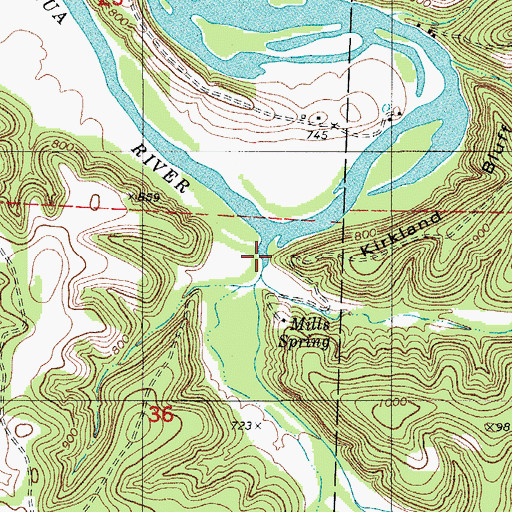 Topographic Map of Woolsey Creek, MO