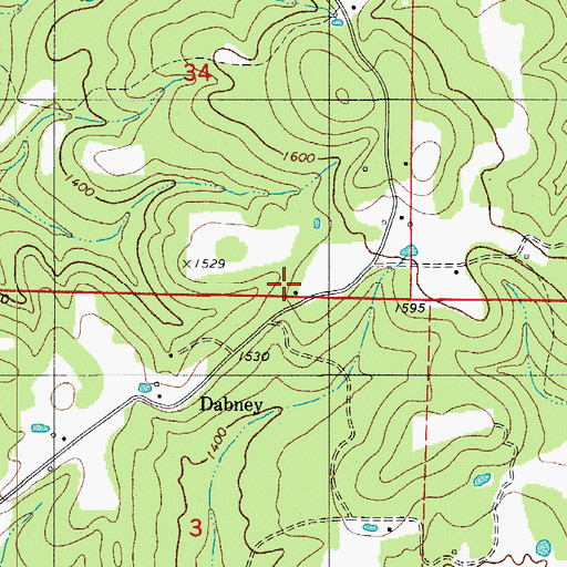 Topographic Map of Oak Ridge School, AR