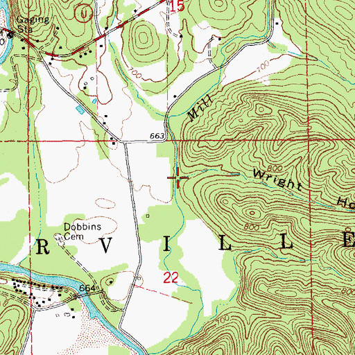 Topographic Map of Wright Hollow, MO