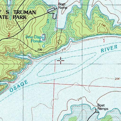 Topographic Map of Wrights Island, MO