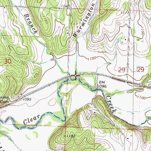 Topographic Map of Wurmington Branch, MO