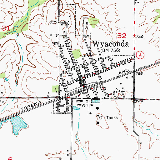 Topographic Map of Wyaconda, MO