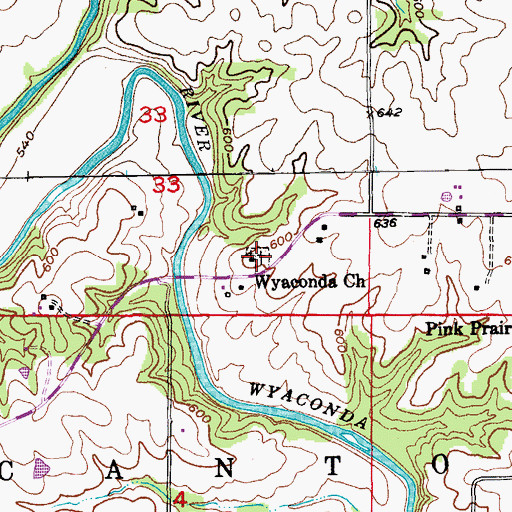 Topographic Map of Wyaconda Church, MO