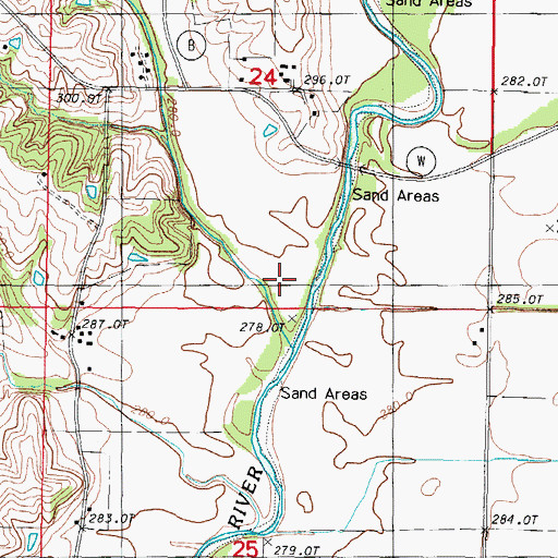 Topographic Map of X Branch, MO