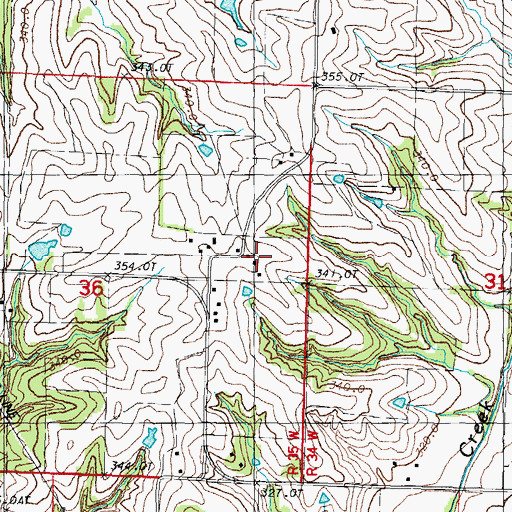 Topographic Map of Xenia School, MO
