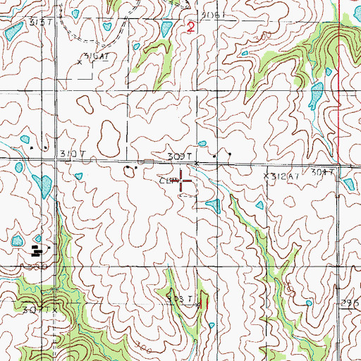 Topographic Map of Yankee Ridge Cemetery, MO