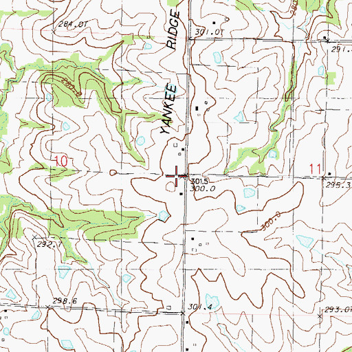Topographic Map of Yankee Ridge School (historical), MO