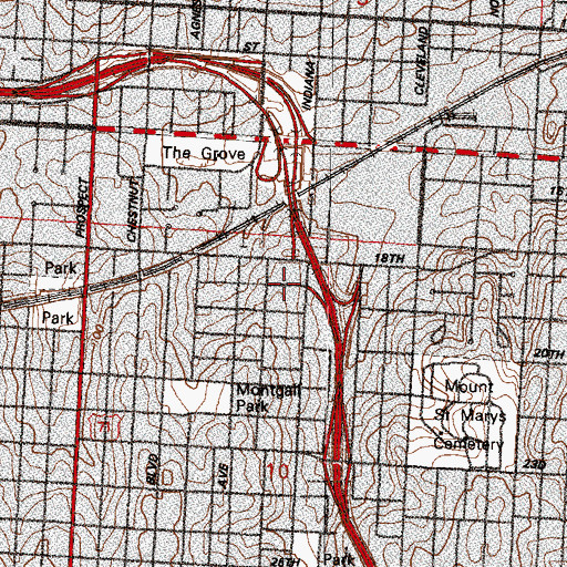 Topographic Map of Yeager School, MO