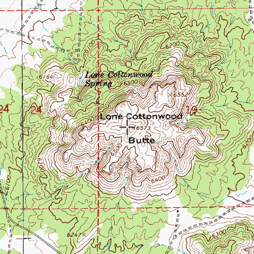 Topographic Map of Lone Cottonwood Butte, AZ