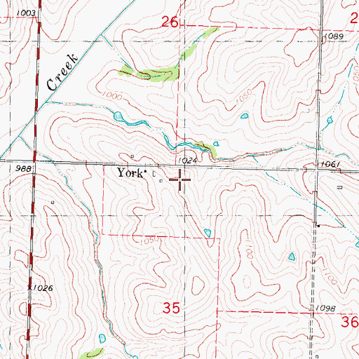 Topographic Map of York School (historical), MO