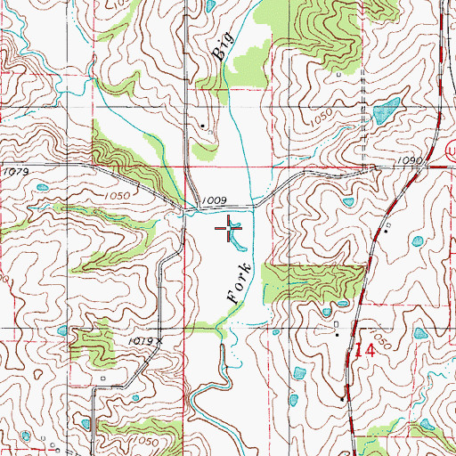Topographic Map of Zadie Creek, MO