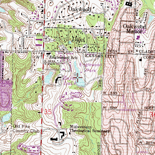 Topographic Map of Zajic Lake, MO