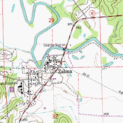 Topographic Map of Zalma, MO
