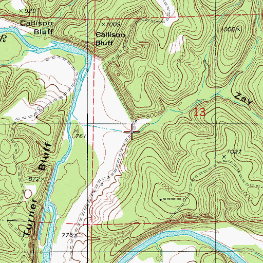 Topographic Map of Zay Hollow, MO