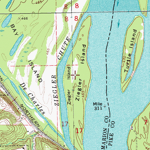 Topographic Map of Ziegler Island, MO
