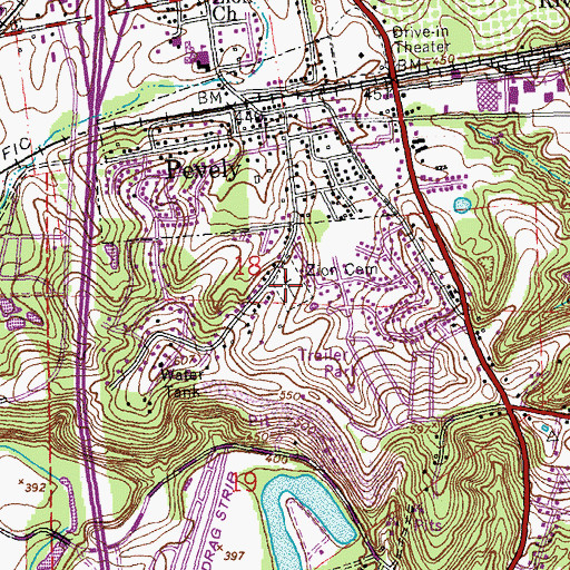 Topographic Map of Zion Lutheran Cemetery, MO