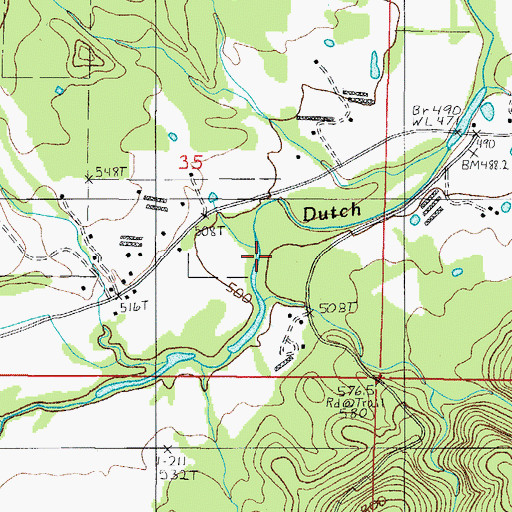 Topographic Map of Oil Well Hollow, AR