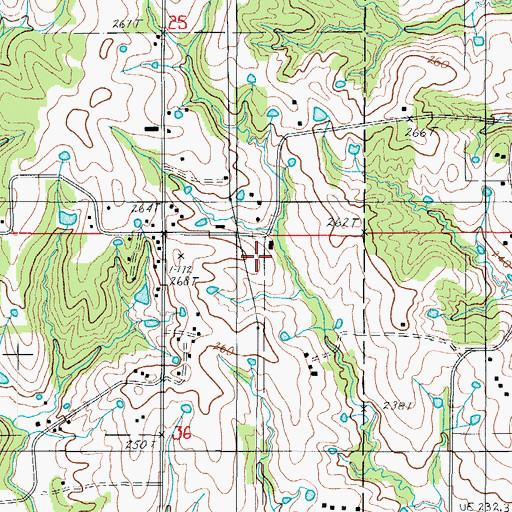 Topographic Map of Zion Church, MO