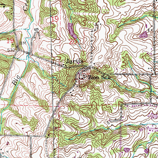 Topographic Map of Zion School, MO